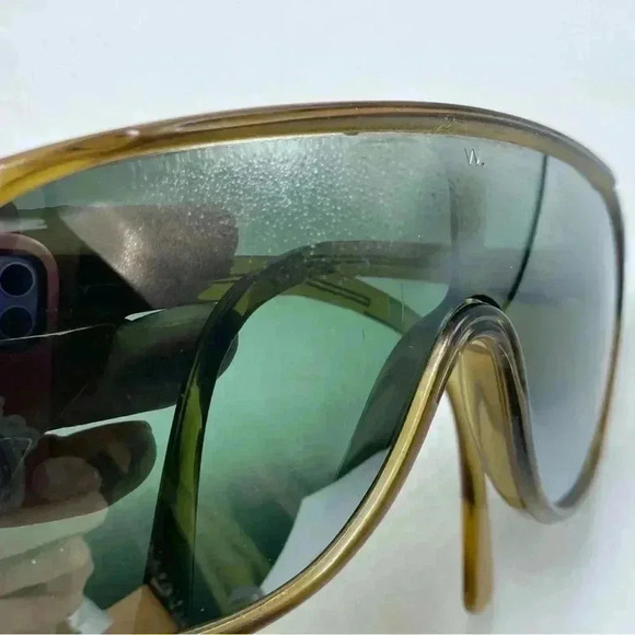 Willson vintage safety mirrored shield sunglasses retro shield wings 80s - Picture 3 of 5